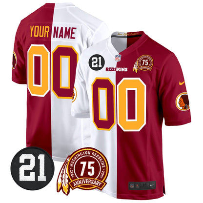 WR 75th & Sean Taylor Patch Game Custom Jersey - All Stitched