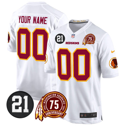 WR 75th & Sean Taylor Patch Game Custom Jersey - All Stitched