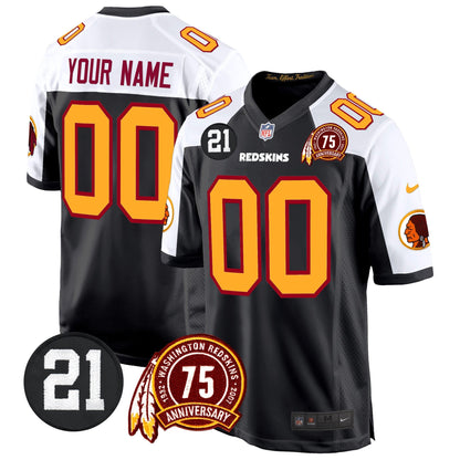 WR 75th & Sean Taylor Patch Game Custom Jersey - All Stitched
