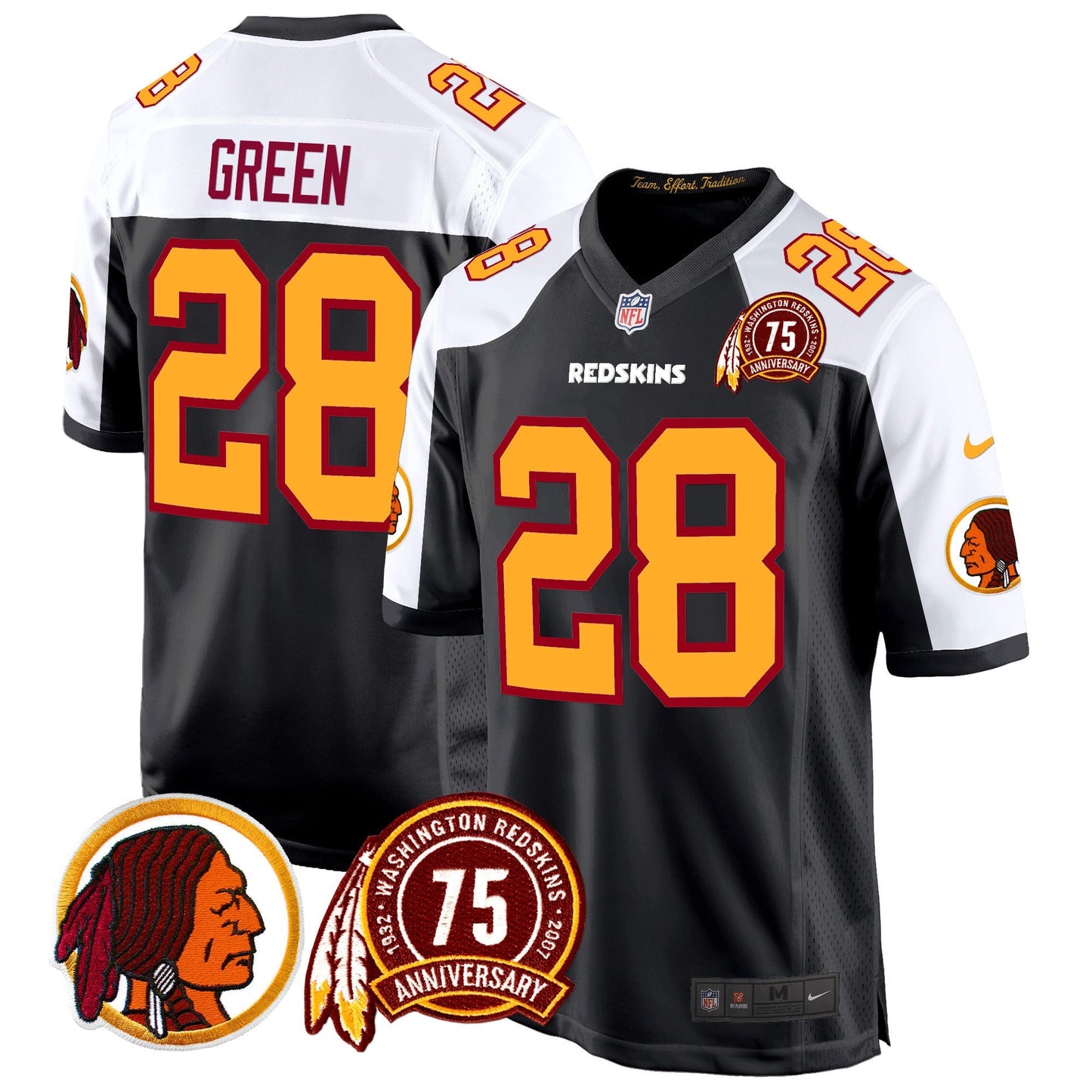 WR 75th Patch Throwback Game Jersey - All Stitched