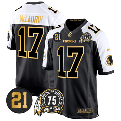 WR 75th & Sean Taylor Patch Gold Game Jersey - All Stitched