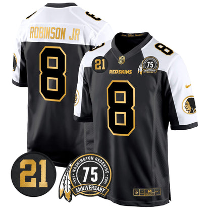 WR 75th & Sean Taylor Patch Gold Game Jersey - All Stitched