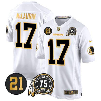 WR 75th & Sean Taylor Patch Gold Game Jersey - All Stitched