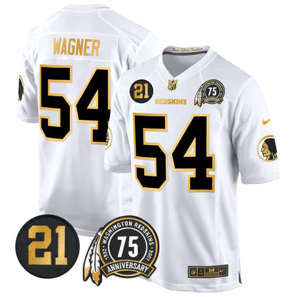 WR 75th & Sean Taylor Patch Gold Game Jersey - All Stitched