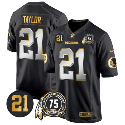 WR 75th & Sean Taylor Patch Gold Game Jersey - All Stitched