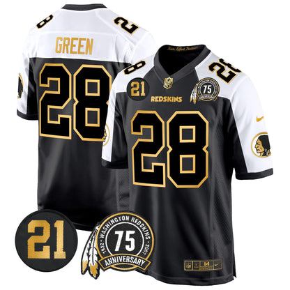 WR 75th & Sean Taylor Patch Gold Game Jersey - All Stitched