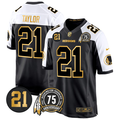 WR 75th & Sean Taylor Patch Gold Game Jersey - All Stitched