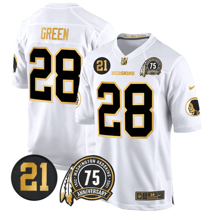 WR 75th & Sean Taylor Patch Gold Game Jersey - All Stitched