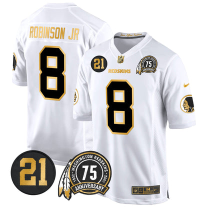 WR 75th & Sean Taylor Patch Gold Game Jersey - All Stitched