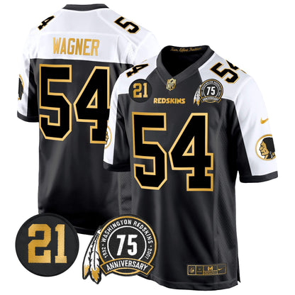 WR 75th & Sean Taylor Patch Gold Game Jersey - All Stitched