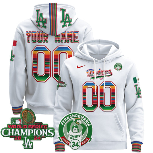 Dodgers Mexico 2024 World Series Champions Custom Pullover Hoodie V3
