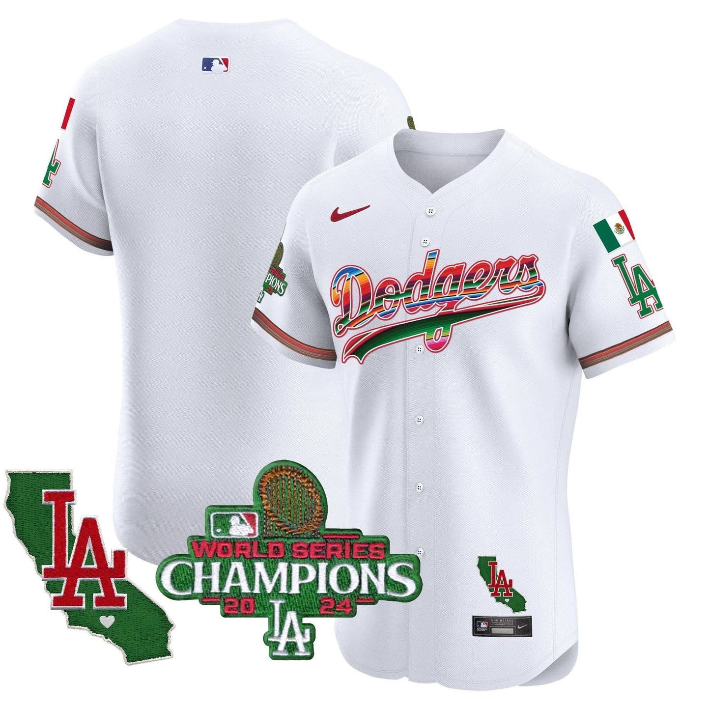 Dodgers Mexico 2024 World Series Champions Vapor Premier Elite Jersey - All Stitched