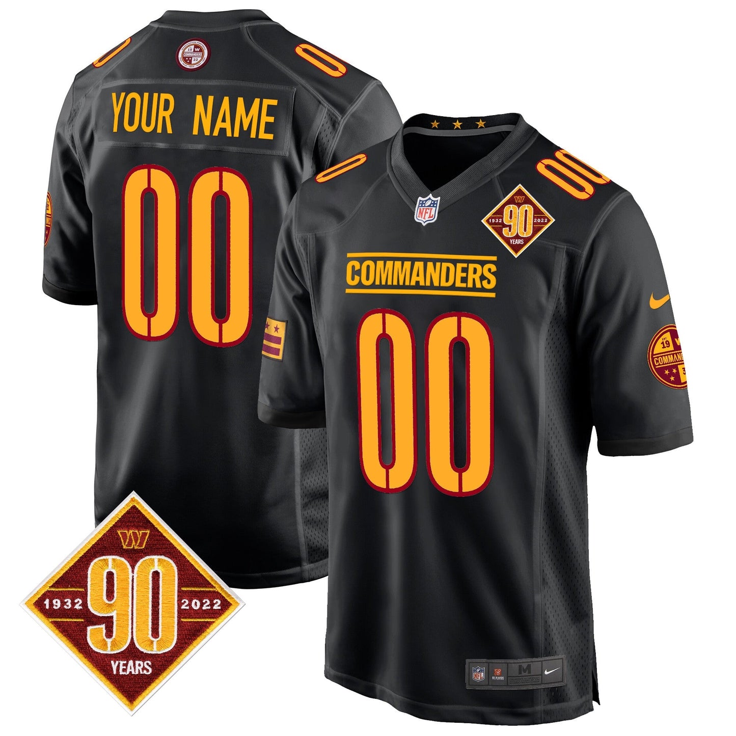 WAS 90th Anniversary Patch Game Custom Jersey - All Stitched