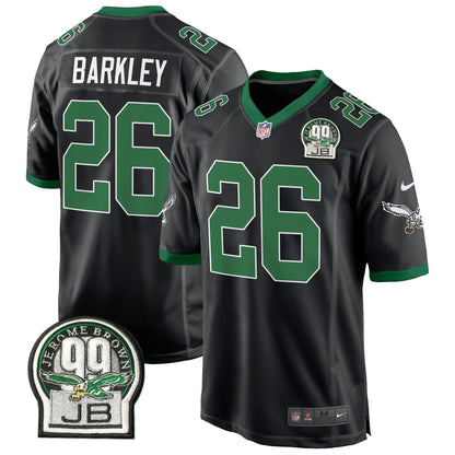 Eagles Jerome Brown Patch Kelly Green Alternate Game Jersey - All Stitched