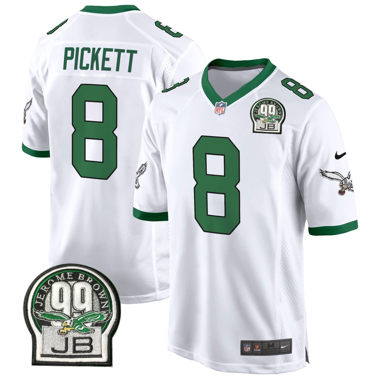 Eagles Jerome Brown Patch Kelly Green Alternate Game Jersey - All Stitched