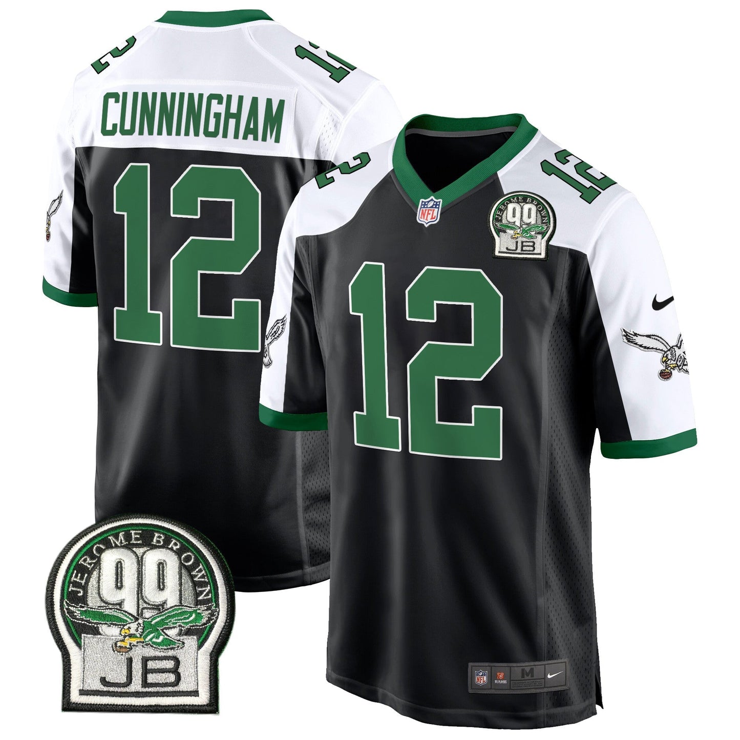 Eagles Jerome Brown Patch Kelly Green Alternate Game Jersey - All Stitched