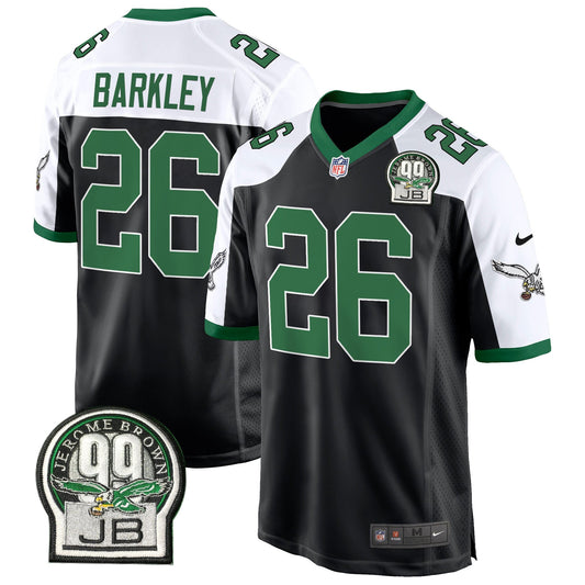 Eagles Jerome Brown Patch Kelly Green Alternate Game Jersey - Stitched