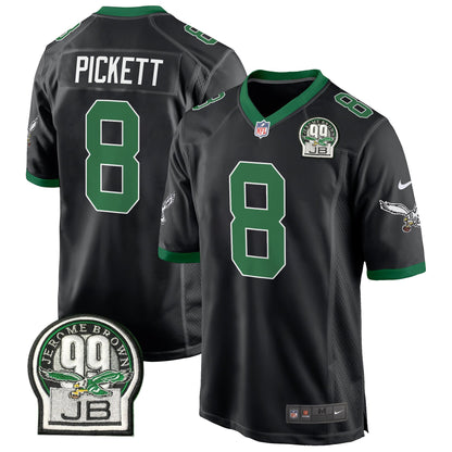 Eagles Jerome Brown Patch Kelly Green Alternate Game Jersey - All Stitched