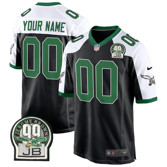 Eagles Jerome Brown Patch Kelly Green Alternate Game Custom Jersey - Stitched