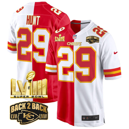 Chiefs Super Bowl LVIII & Back 2 Back Gold Game Jersey - All Stitched