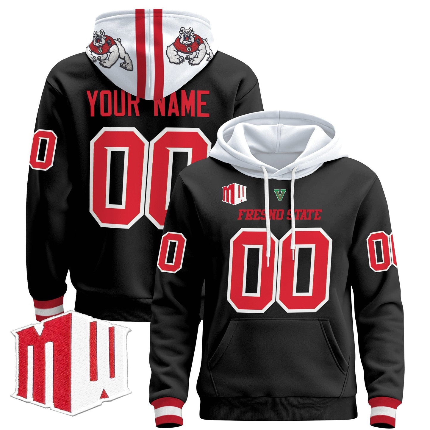 Fresno State Bulldogs 2024 Custom Pullover Hoodie