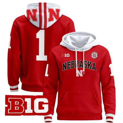 Nebraska Cornhuskers 2024 Pullover Hoodie V3 - Stitched