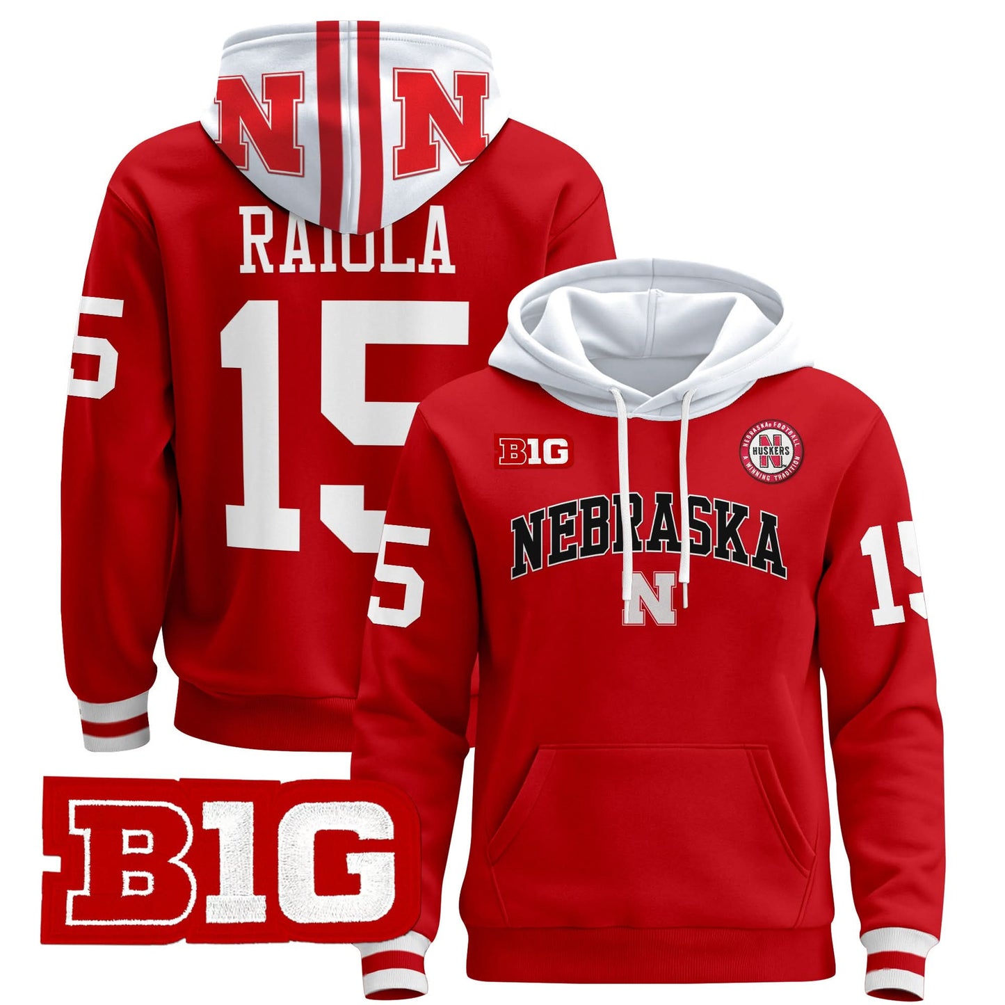 Nebraska Cornhuskers 2024 Pullover Hoodie V3 - Stitched