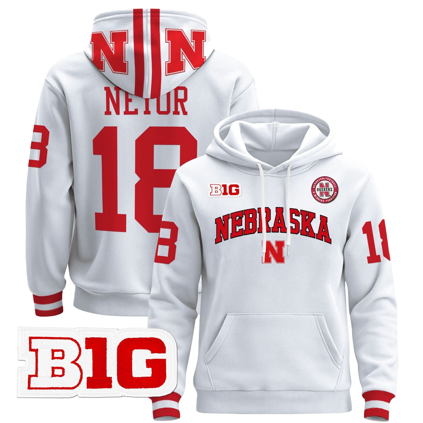 Nebraska Cornhuskers 2024 Pullover Hoodie V3 - Stitched