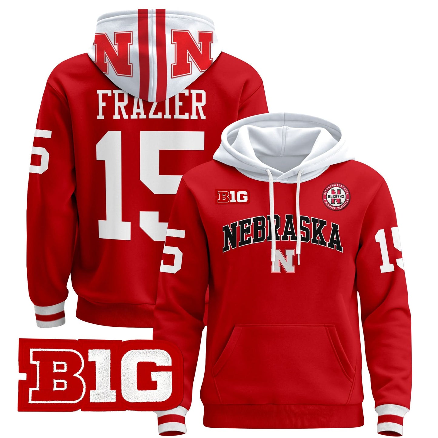 Nebraska Cornhuskers 2024 Pullover Hoodie V3 - Stitched
