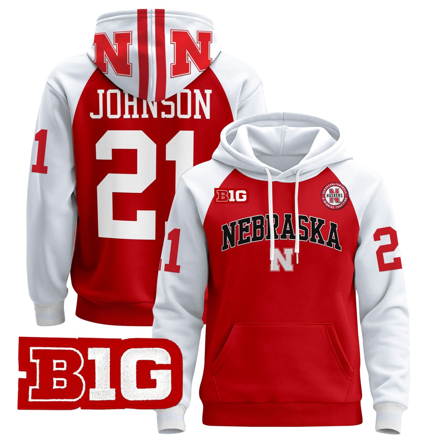 Nebraska Cornhuskers 2024 Pullover Hoodie V3 - Stitched