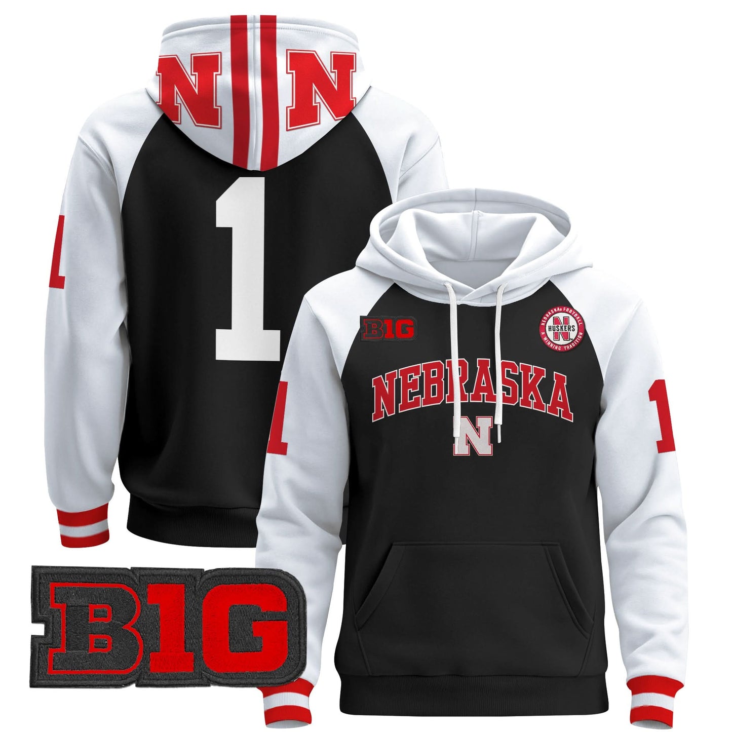 Nebraska Cornhuskers 2024 Pullover Hoodie V3 - Stitched