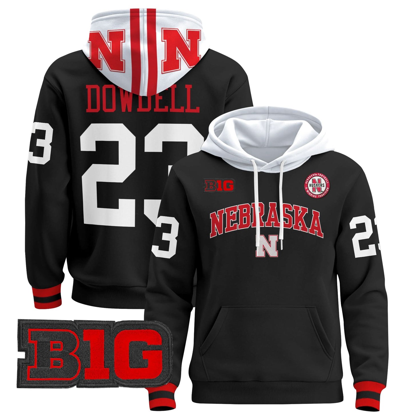 Nebraska Cornhuskers 2024 Pullover Hoodie V3 - Stitched