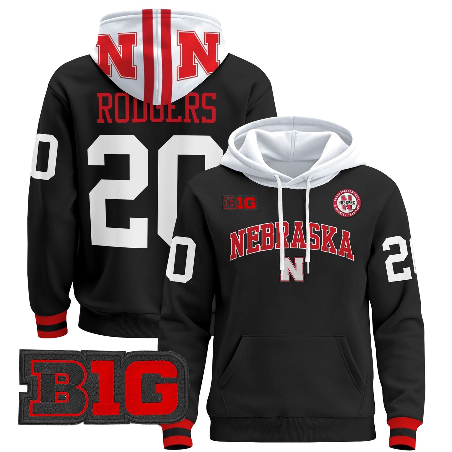 Nebraska Cornhuskers 2024 Pullover Hoodie V3 - Stitched