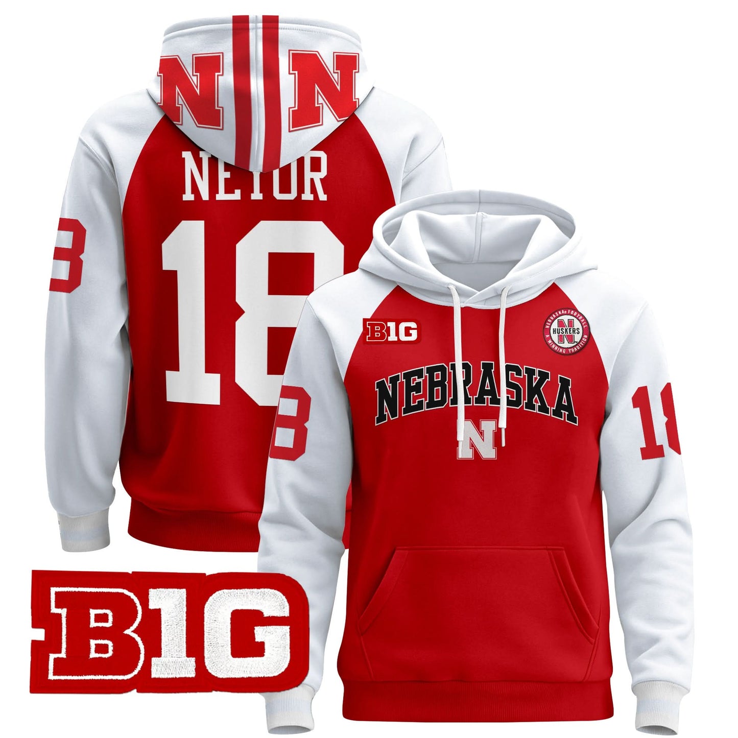 Nebraska Cornhuskers 2024 Pullover Hoodie V3 - Stitched