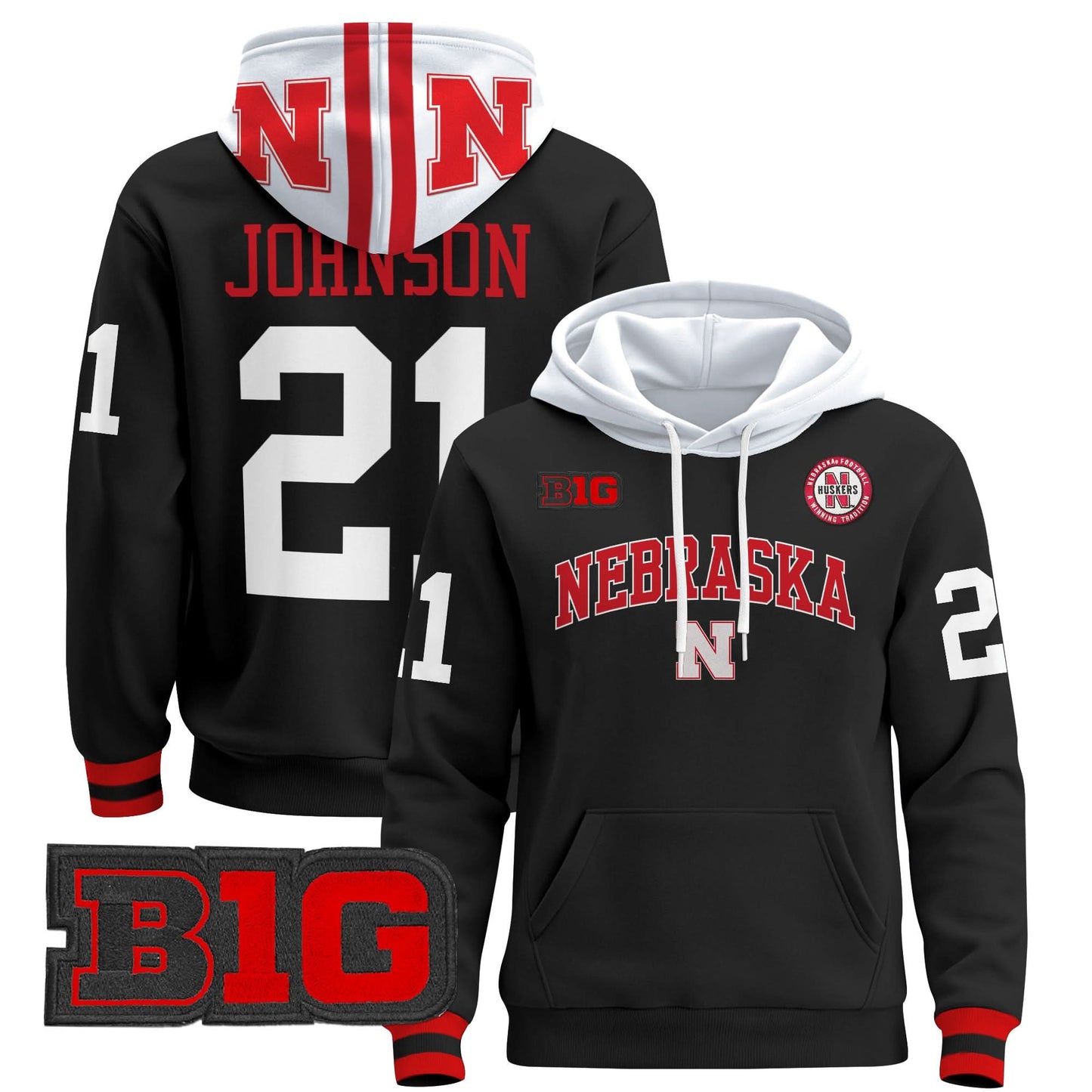 Nebraska Cornhuskers 2024 Pullover Hoodie V3 - Stitched