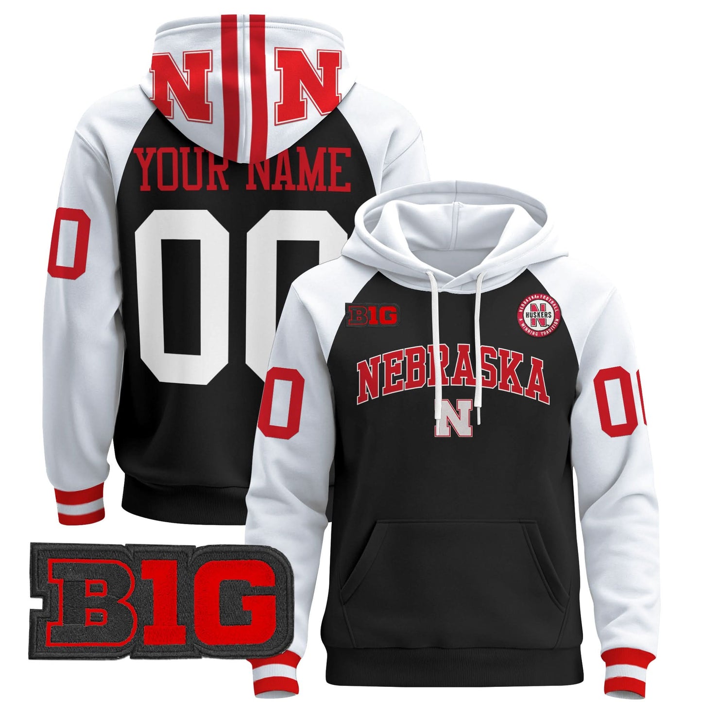Nebraska Cornhuskers 2024 Custom Pullover Hoodie V3 - Stitched