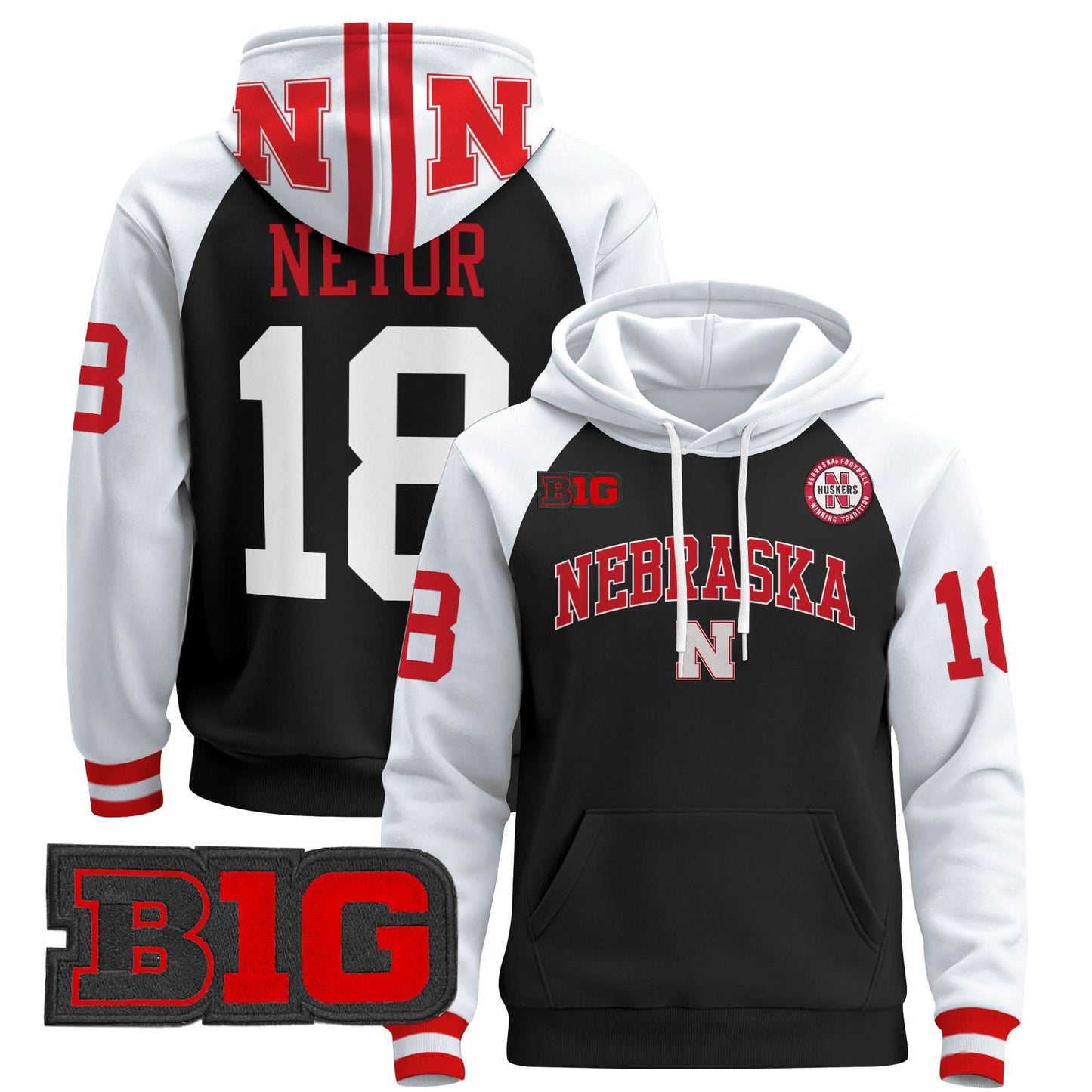 Nebraska Cornhuskers 2024 Pullover Hoodie V3 - Stitched