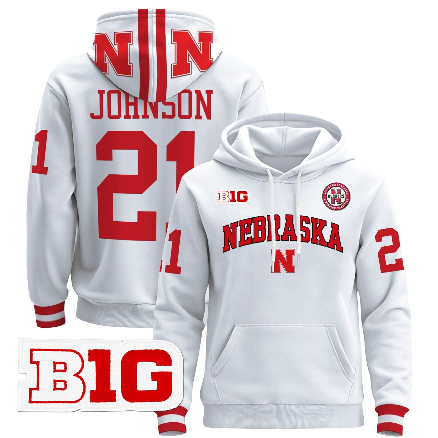 Nebraska Cornhuskers 2024 Pullover Hoodie V3 - Stitched