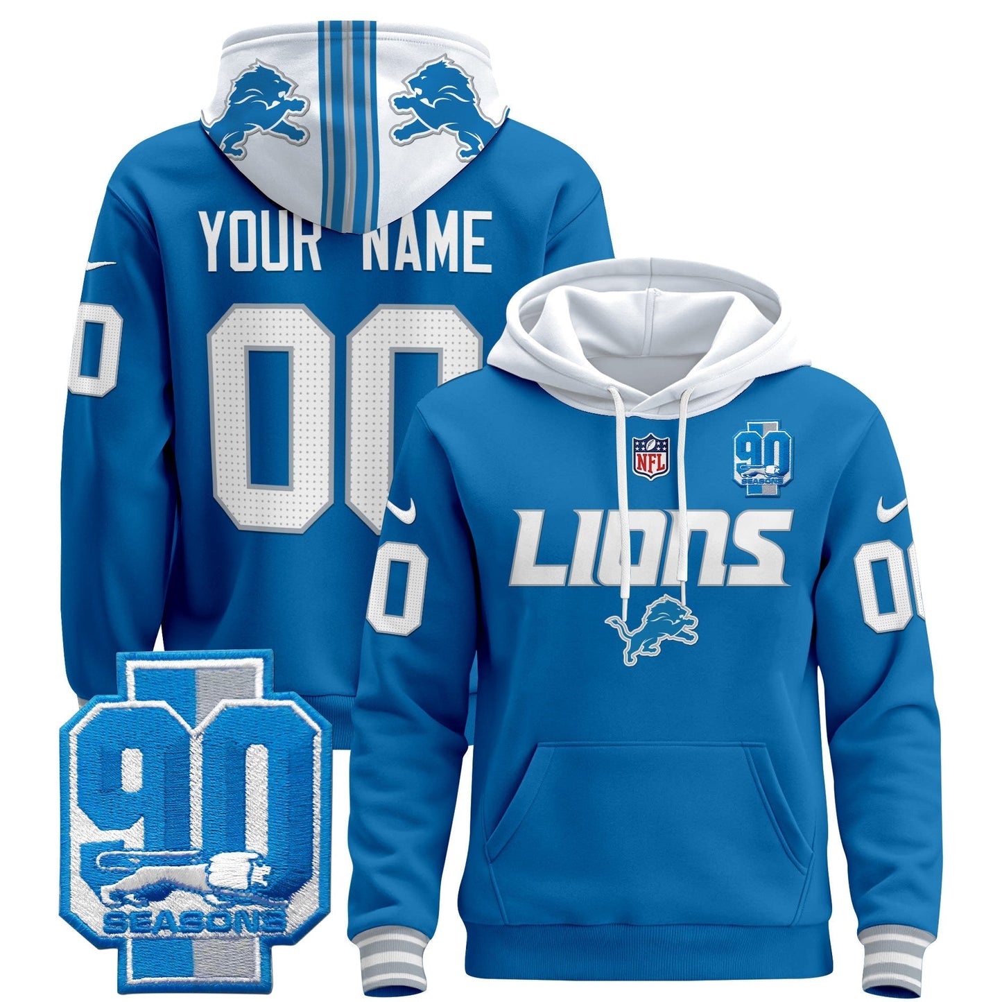 Detroit Lions 2025 Custom Pullover Hoodie V2