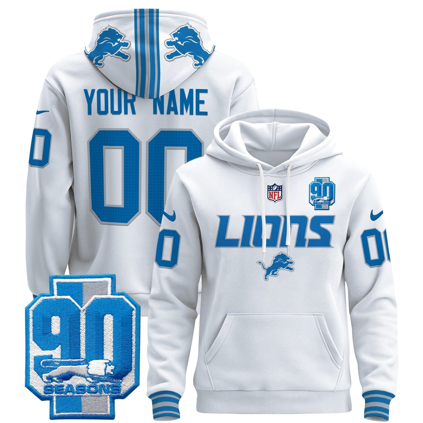 Detroit Lions 2025 Custom Pullover Hoodie V2