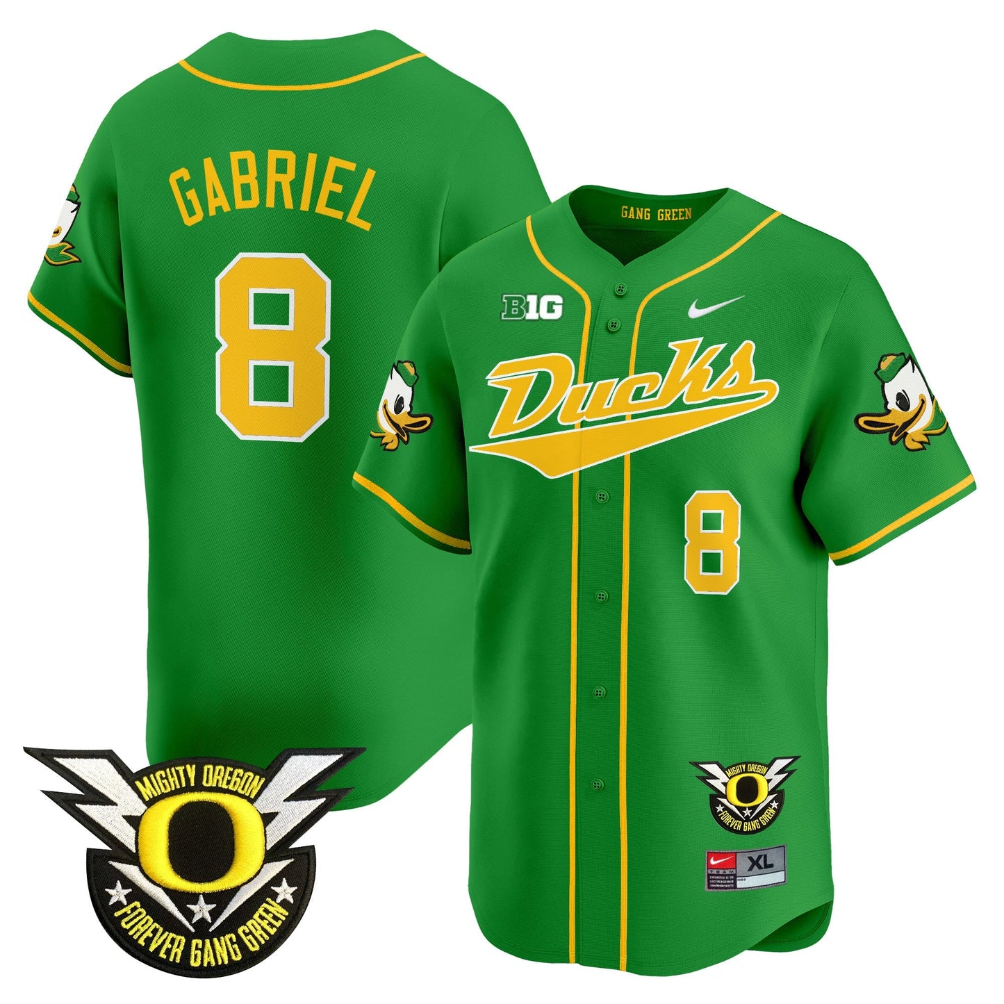 ORE 2024 Forever Gang Green & BIG Patch Vapor Baseball Jersey - All Stitched