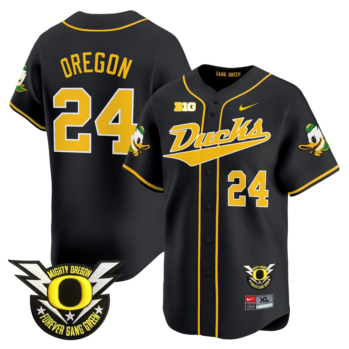 ORE 2024 Forever Gang Green & BIG Patch Vapor Baseball Jersey - All Stitched