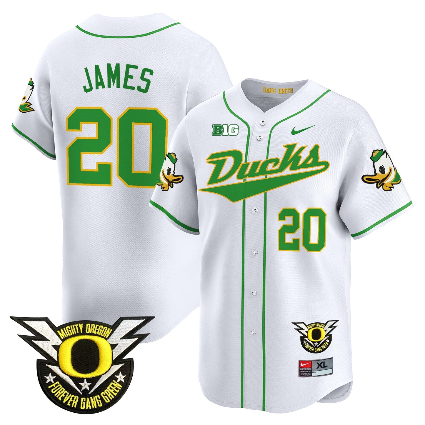ORE 2024 Forever Gang Green & BIG Patch Vapor Baseball Jersey - All Stitched