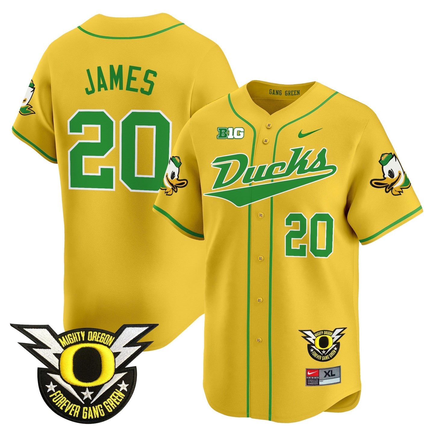 ORE 2024 Forever Gang Green & BIG Patch Vapor Baseball Jersey - All Stitched