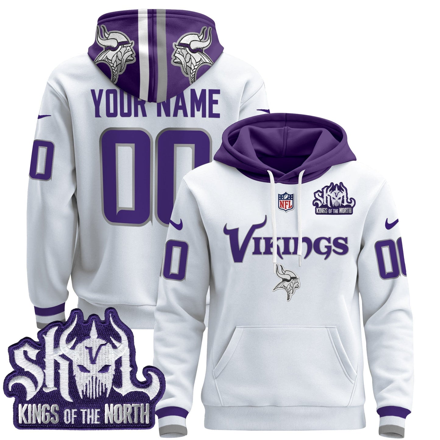 Minnesota Vikings 2025 Custom Pullover Hoodie V2