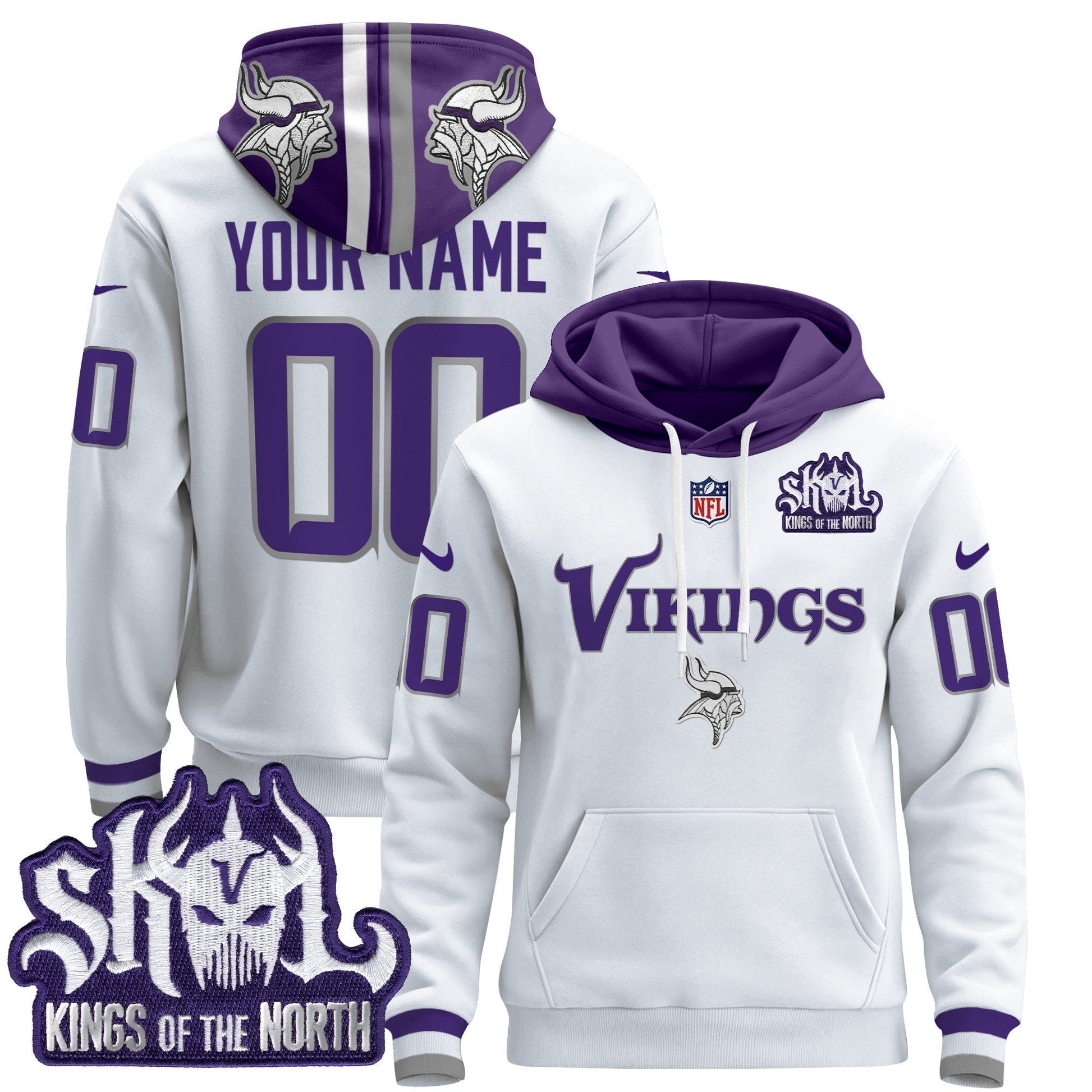 Minnesota Vikings 2025 Custom Pullover Hoodie V2