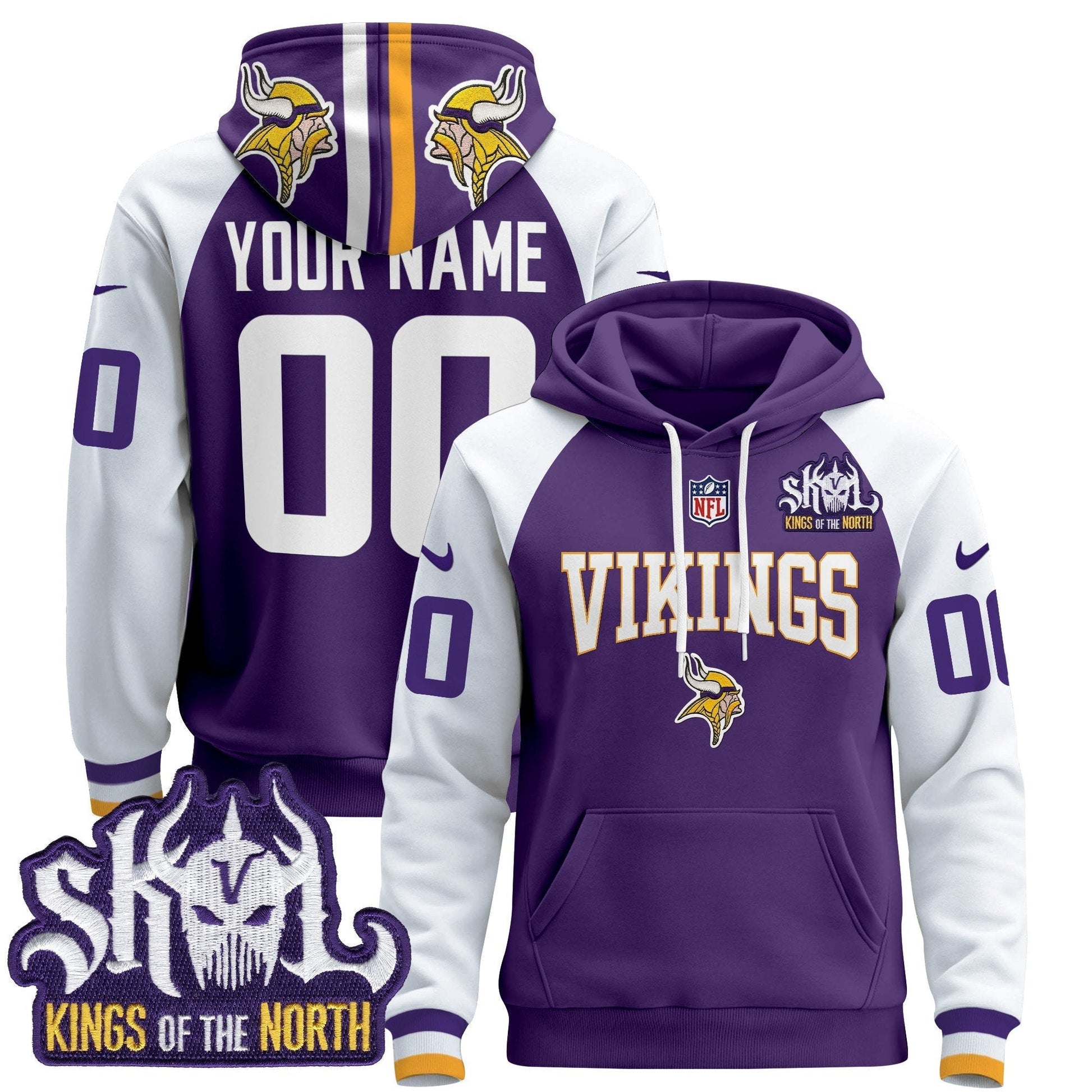 Minnesota Vikings 2025 Custom Pullover Hoodie V3