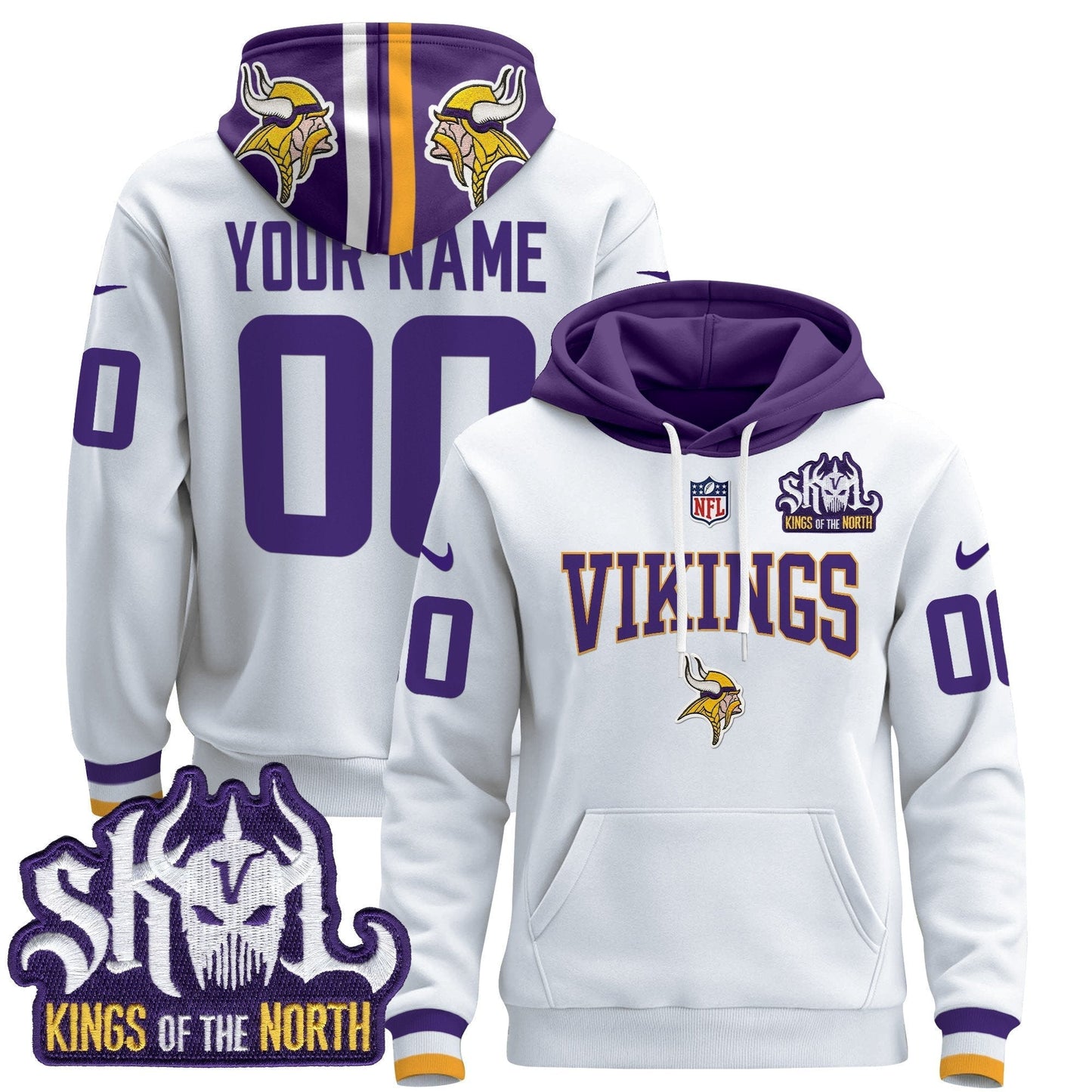Minnesota Vikings 2025 Custom Pullover Hoodie V3