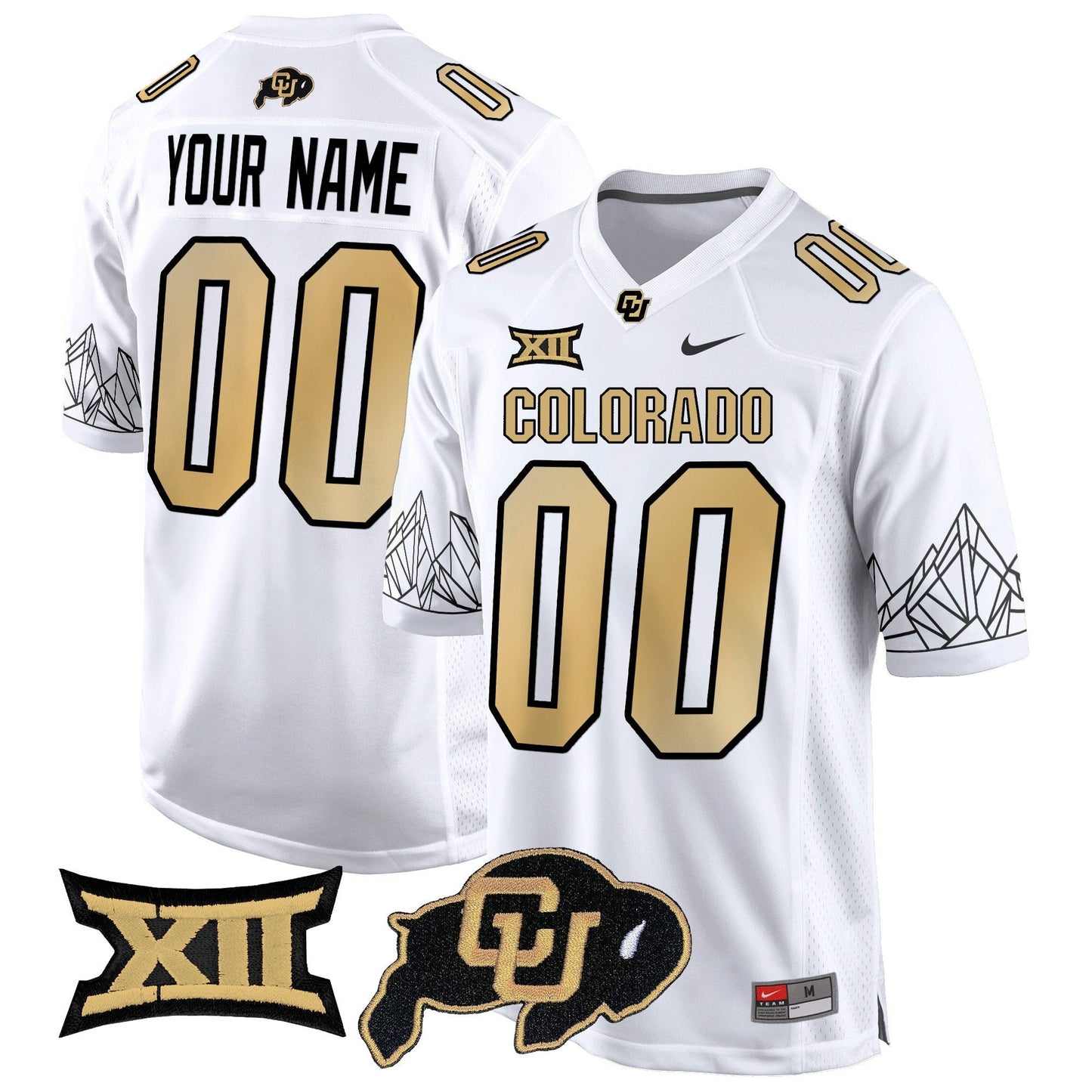 CU Big 12 XII Patch Game Custom Jersey - All Stitched