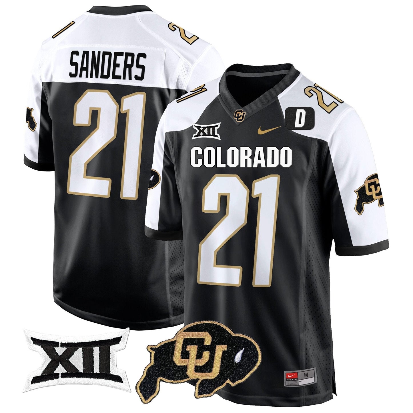 CU Big 12 XII Patch Game Jersey V2 - All Stitched